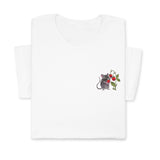 Mouse & Berry Embroidered T-Shirt, Cute Garden Animal Tee, Whimsical Nature Shirt, Funny Rodent Embroidery Gift for Her & Him