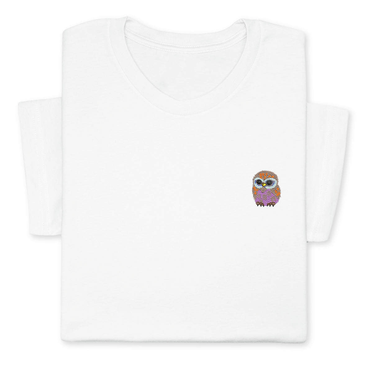 Cute Owl Embroidered T-Shirt, Whimsical Bird Lover Gift, Small Animal Embroidery Tee, Cozy Nature-Inspired Shirt