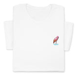 Pink Flamingo Embroidered T-shirt, Embroidered Flamingo T-shirt, Embroidered Bird T-shirt Unisex, Pink Flamingo T-Shirt Gift for Bird Lover!