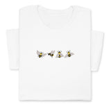 4 Bees Embroidered T-Shirt – Minimalist Insect Shirt, Cute Nature Tee, Bumblebee Lover Gift, Unisex Garden Shirt for Bee Fans & Nature Lovers
