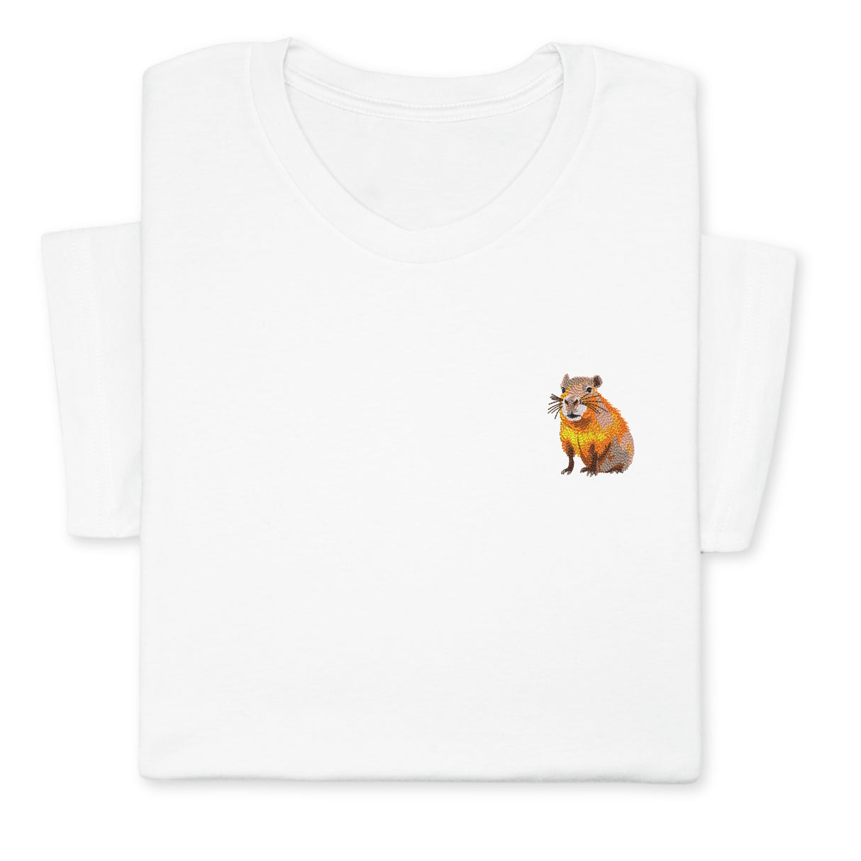 Funny Capybara Embroidered T-shirt Gift, Embroidered Capybara T-shirt Unisex, Capybara Crewneck, Cute Capybara Gift, Animal T-shirt