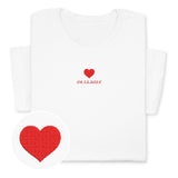 Mini Heart Embroidered T-Shirt with Custom Name, Personalized Valentine Shirt, Love Tee, Cute Gift for Her or Him