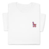 Colorful Llama Embroidered T-Shirt, Cute Alpaca Graphic Tee, Boho Animal Shirt, Fun Andean Wildlife Gift for Her & Him, Festival Style Top