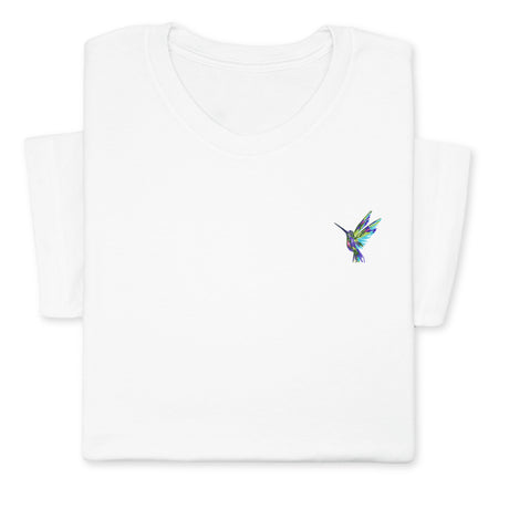 Hummingbird Embroidered T-shirt, Embroidered Bird T-shirt, Embroidered Bird Tee Crewneck Unisex, Cute Hummingbird T-shirt Gift for Friends!