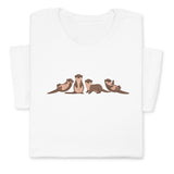 Otters Embroidered T-Shirt, Cute Otters Shirt for Animal Lovers, Playful Wildlife Tee, Nature Inspired Embroidery Gift, Unisex Otter Lover