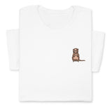Otter Embroidered T-Shirt, Cute Animal Design Tee, Playful Wildlife Gift, Cozy Nature Inspired Shirt Whimsical Embroidery for Animal Lovers