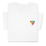 Rainbow Balloons Embroidered T-Shirt, Whimsical Party Tee, Colorful Festive Gift, Birthday Celebration Shirt, Fun Embroidery for All Ages