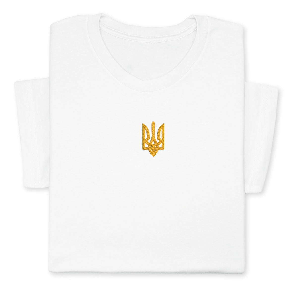 Custom Embroidered Ukrainian Coat of Arms T-Shirt - Patriotic Ukraine Emblem Tee, Handmade Heritage T-Shirt!